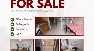 Apartament 3 camere, bloc de caramida, etajul 1, Cetate!